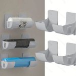 4 Pcs Non-drilling Kitchen Storage Racks - Multi-functional Storage Racks For Garbage Bags Kitchen Rolls And More - Suitable For