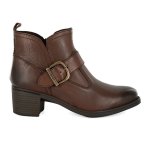 Zibalo Buckle Trim Leather Bootie - Sable Relaxa - 9