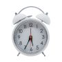 Retro Design Twin Bell Quartz 17CM Alarm Clock - White