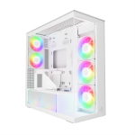 Arctic Xtender White Transparent Gpu Riser Mount High-airflow Atx Case 5 Pre-installed Fans – New