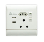 Zs - 16A Double Wall Socket With 2 USB Slots 4X4