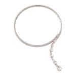 Silver Diamante Pendant Choker Necklace