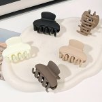 5PCS Set Matte Milk Coffee Hair Claw Clips - Medium Size Non-slip Ponytail Holders For Women & Girls - Perfect For Daily Wear &