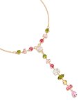Goldair Gold Cubic Zirconia Mismatched Colourful Stones Necklace