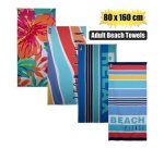 Towel Adult Beach 80X160CM Asstd