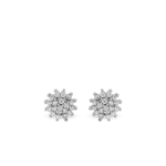 Sterling Silver Cubic Zirconia Petite Cluster Stud Earrings