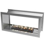Flueless Gas Fireplace Double Sided Built-in Stainless - 2000MM Stainless Steel
