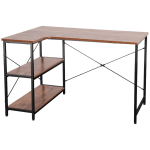 Everfurn Anthony L Shaped Work Desk Corner Desk Steel Frame Adjustable Feet