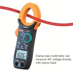 Digital Clamp Meter Tester: Trms 2000 Counts Auto-ranging Measures Current Voltage Resistance & More