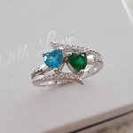 CRI102499 - 925 Sterling Silver Personalized Ring Names And Birthstones