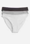 3-PACK Cotton Bikini Briefs - Dark Grey Marl & Light Grey Marl