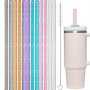 12PCS Replacement Straws For Stanley 30OZ 40OZ Tumbler 30.48CM Reusable Straw For Stanley Cup Long Straws With Cleaning Brush