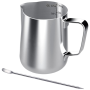 Milk Frothing Pitcher With Latte Art Needle Stainless Steel 350ML Silver