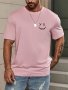 Men's Bear Print T-Shirt Casual Short Sleeve Crew Neck Tee Men's Clothing For Outdoor