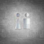 Toilet Male And Female Sign D03 - Brushed Stainless Steel