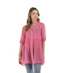 MINI Frill Sheer Shirt - Fuschia S