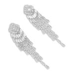 Silver Diamante Drape Earrings
