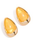 Goldair Gold Yellow Beaded Pear Stud Earrings