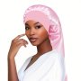 1PCS Satin Sleep Cap With Wide Elastic Band Lightweight Knitted Polyester Beanie For Hair Protection Adjustable Soft Sleeping Bonnet For Women - Variety Of Colors