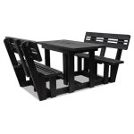 Picnic Table & Bench 4 Seater With Backrest