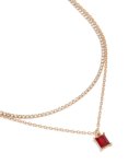 Goldair Gold Cupchain Red Baguette Layered Necklace