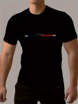 Men's Paris Letter Print And Striped Crew Neck And Short Sleeve T-Shirt Casual And Trendy Tops For Summer Daily And Sports Leisu