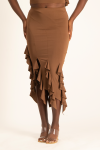 Araya Waterfall Ruffle Skirt - Pinecone - M