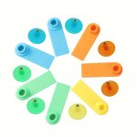100PCS Plastic Livestock Ear Tags Wordless Cattle Sheep And Pig Ear Tag Supplies Animal Identification Tpu Labels Cattle Pigs An