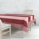 Cara Saven Pink And Burgundy Stripes Tablecloth - Multiple Sizes - 10-12 Seater