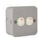 Eurolux - Switch - 1 Way - 2 Gang - Grey - 10A - 5 Pack