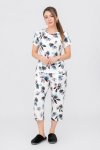 Ladies Printed Short Sleeve 3 4 Pyjama Set