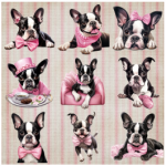 BOSTON Tear Resistant Deco Print Pink Terrier 9'S