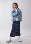 Satin Skirt - Dark Blue Floral