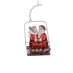 Glass Santa & Mrs Clause 10.1X10.3X22CM