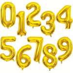 32-INCH Number Foil Balloons Aluminum Film Single Piece Helium Support Suitable For Adults 14+ For Birthdays Weddings Party Deco