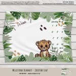 Milestone Blanket Cheetah Leaf