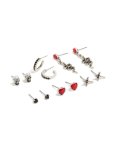 Silver Bow Skull & Cross Earrings 6 Pack