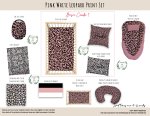 Cot Duvet Bedding Pink White Leopard Print Set
