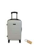 Smte Durable Elegance: Abs Suitcasel Large 75CM With Smte Keyring 1 Piece White With Keychain