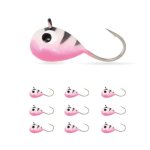 Muunn 10PACK Glow Paint Tungsten Teardrop Jigs Tungsten Floating Jig Heads Fishing Lure Jigs Winter Metal Lures HP14 4MM HP14-PI