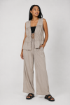 Wide Leg Trousers - 40 Beige