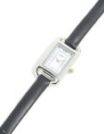 Silver Black Pu Leather MINI Loop Watch