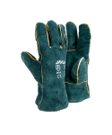 Green Leather Fully Welted Lined Gloves – 6CM Cuff