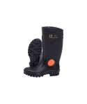 Black black Knee Length Heavy Duty Steel Toe Recycled Gumboot