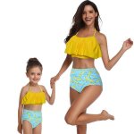 Matching Mom Or Daughter Yellow Banana Print Two-piece Bikini - XL