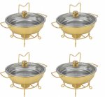 6L Round Buffet Server With Glass Lid And Lid Holder 6 L Single Pan