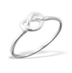 C322-C17202 - 925 Sterling Silver Infinity Heart Knot - Love Friendship Ring - Size 7