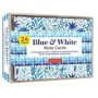 Blue & White Note Cards 24 Blank Cards - 8 Unique Designs With 25 Patterned Envelopes   Paperback