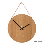 Magna Wall Clock In Oak - 250MM Dia Clear Varnish Bold White Second Hand