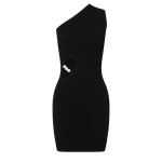 Pearly Side Shoulder Dress -black